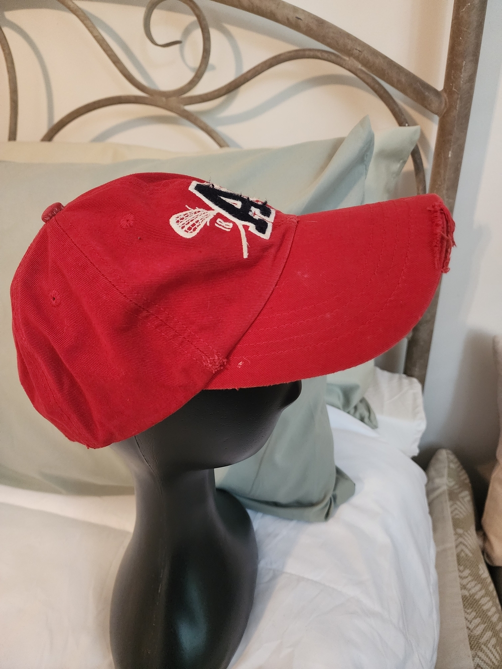 Abercrombie & Fitch Red Cotton Baseball Cap Unisex - Picture 3 of 6